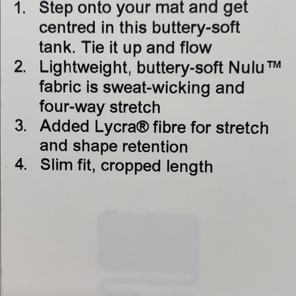 Lululemon Cropped Tank Top - Picture 3 of 3